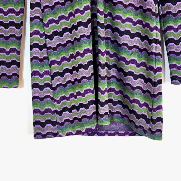 NWT Zara Green Purple Metallic Geo Striped 90s Cutout Mini Dress Size Small - Picture 12 of 14